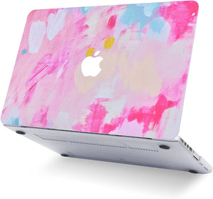 LuvCase Macbook Case 5 in 1 Bundle - Paint Collection - Pink Mist 2 with Sleeve, Keyboard Cover, Screen Protector and USB Hub 3.0