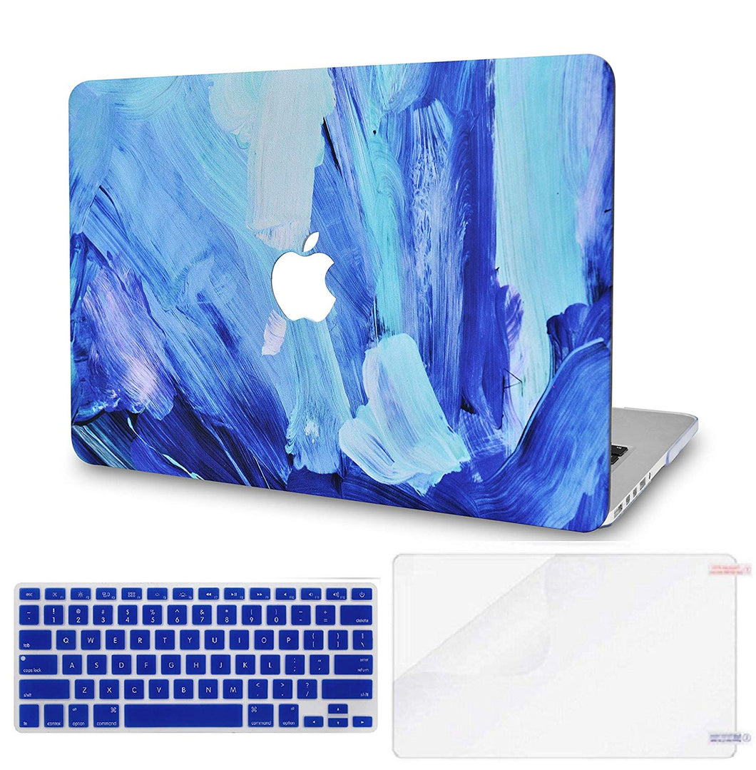LuvCase Macbook Case Bundle - Paint Collection - Oil Paint 5 with Keyboard Cover and Screen Protector