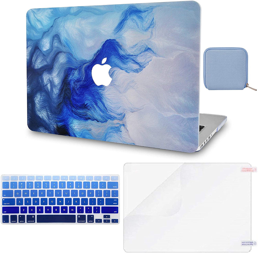 LuvCase Macbook Case 4 in 1 Bundle - Paint Collection - Mist 12 with Keyboard Cover, Screen Protector and Pouch