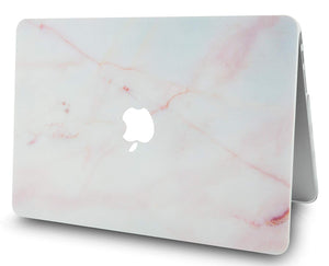 LuvCase Macbook Case Bundle - Marble Collection - Pink Marble with Sleeve