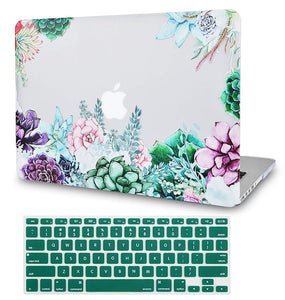 LuvCase Macbook Case Bundle - Flower Collection - Floral Cluster with Keyboard Cover