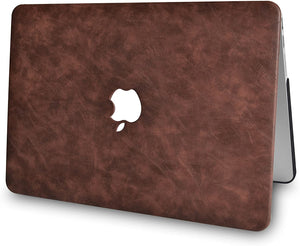 LuvCase Macbook Case 5 in 1 Bundle - Leather Collection - Brown Cow Leather with Sleeve, Keyboard Cover, Screen Protector and USB Hub 3.0