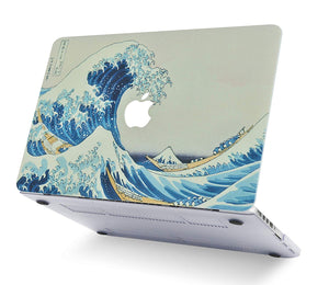LuvCase Macbook Case Bundle - Paint Collection - Japanese Wave with Keyboard Cover