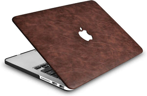LuvCase Macbook Case Bundle - Leather Collection - Brown Cow Leather with Keyboard Cover and Screen Protector and Sleeve