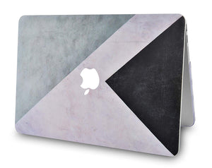 LuvCase Macbook Case 4 in 1 Bundle - Color Collection - Black White Grey with Keyboard Cover, Screen Protector and Pouch
