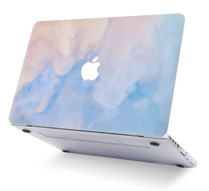 LuvCase Macbook Case 4 in 1 Bundle - Paint Collection - Blue Mist with Keyboard Cover, Screen Protector and Pouch