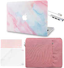 Load image into Gallery viewer, LuvCase Macbook Case 5 in 1 Bundle - Paint Collection - Pale Pink Mist with Sleeve, Keyboard Cover, Screen Protector and USB Hub 3.0