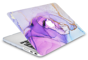 LuvCase MacBook Case - Color Collection - Purple Blue Swirl with Sleeve, Keyboard Cover and Screen Protector