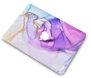 LuvCase Macbook Case - Color Collection - Purple Blue Swirl with Slim Sleeve, Keyboard Cover, Screen Protector and Pouch