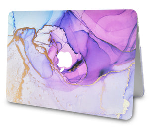 LuvCase MacBook Case - Color Collection - Purple Blue Swirl with Sleeve, Keyboard Cover and Screen Protector