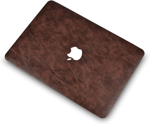 LuvCase Macbook Case 4 in 1 Bundle - Leather Collection - Brown Cow Leather with Keyboard Cover, Screen Protector and Pouch
