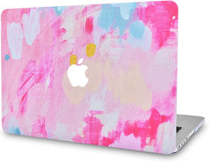 LuvCase Macbook Case 5 in 1 Bundle - Marble Collection - Pink Mist 2 with Slim Sleeve, Keyboard Cover, Screen Protector and Pouch