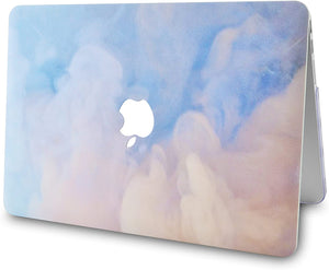 LuvCase Macbook Case 5 in 1 Bundle - Paint Collection - Blue Mist with Sleeve, Keyboard Cover, Screen Protector and USB Hub 3.0