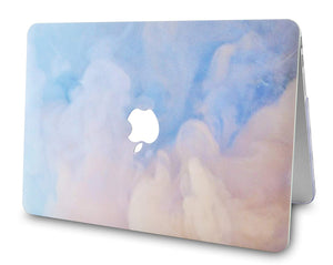 LuvCase Macbook Case 5 in 1 Bundle - Paint Collection - Blue Mist with Slim Sleeve, Keyboard Cover, Screen Protector and Pouch