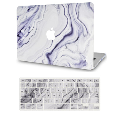 LuvCase Macbook Case Bundle - Marble Collection - Stone Marble with Keyboard Cover