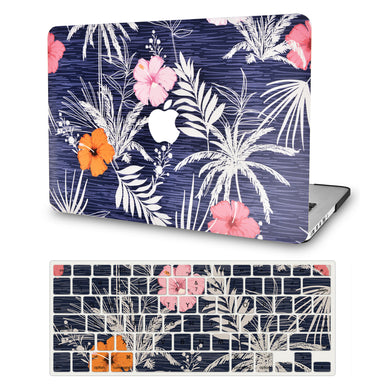 LuvCase Macbook Case - Flower Collection - Dark Flowers with  Keyboard Cover