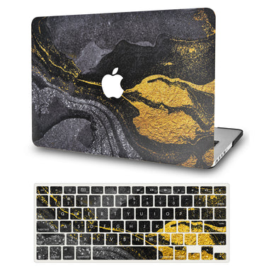 LuvCase Macbook Case - Color Collection -Ink Swirl with Matching Keyboard Cover