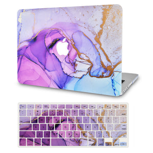 LuvCase MacBook Case  - Color Collection -Purple Blue Swirl with Keyboard Cover