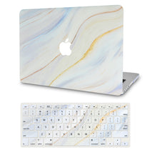 Load image into Gallery viewer, LuvCase Macbook Case Bundle - Marble Collection - Pacific Marble with Keyboard Cover