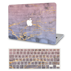 LuvCase Macbook Case Bundle - Marble Collection - Metal Marble with Keyboard Cover