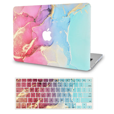 LuvCase MacBook Case  - Color Collection -Red Blue Swirl with Keyboard Cover