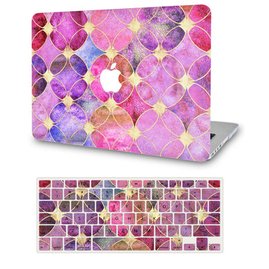 LuvCase Macbook Case - Color Collection - Dyed Tiles with  Keyboard Cover