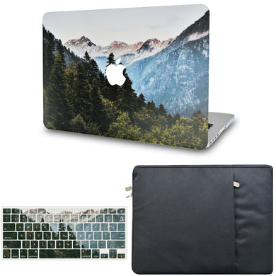 LuvCase Macbook Case - Color Collection - Forest Mountain with with Matching Keyboard Cover ,Sleeve