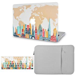 LuvCase Macbook Case - Color Collection - City with Keyboard Cover and Sleeve