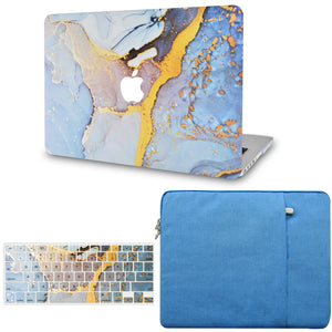 LuvCase Macbook Case - Color Collection - Light Blue Swirl with with Matching Keyboard Cover ,Sleeve