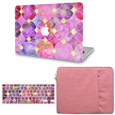 LuvCase Macbook Case - Color Collection -Dyed Tiles with Keyboard Cover and Sleeve