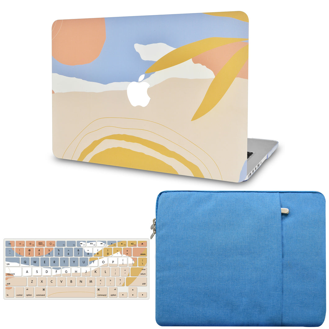 LuvCase Macbook Case - Color Collection - Geometric with Matching Keyboard Cover ,Sleeve