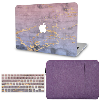 LuvCase MacBook Case - Marble Collection - Metal Marble with Sleeve and Keyboard Cover