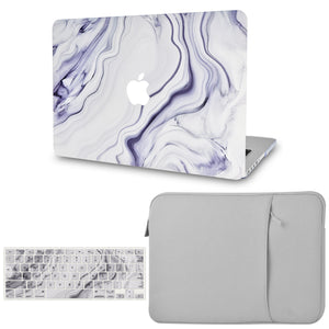 LuvCase MacBook Case  - Marble Collection - Stone Marble with Sleeve and Keyboard Cover