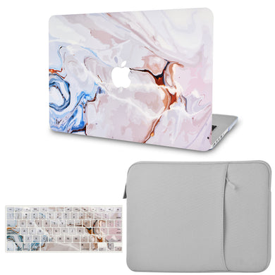 LuvCase Macbook Case - Color Collection -Ivory Swirl with with Matching Keyboard Cover ,Sleeve