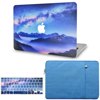 LuvCase Macbook Case - Color Collection -Starry Mountain with with Matching Keyboard Cover ,Sleeve