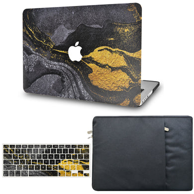 LuvCase Macbook Case - Color Collection - Ink Swirl with with Matching Keyboard Cover ,Sleeve