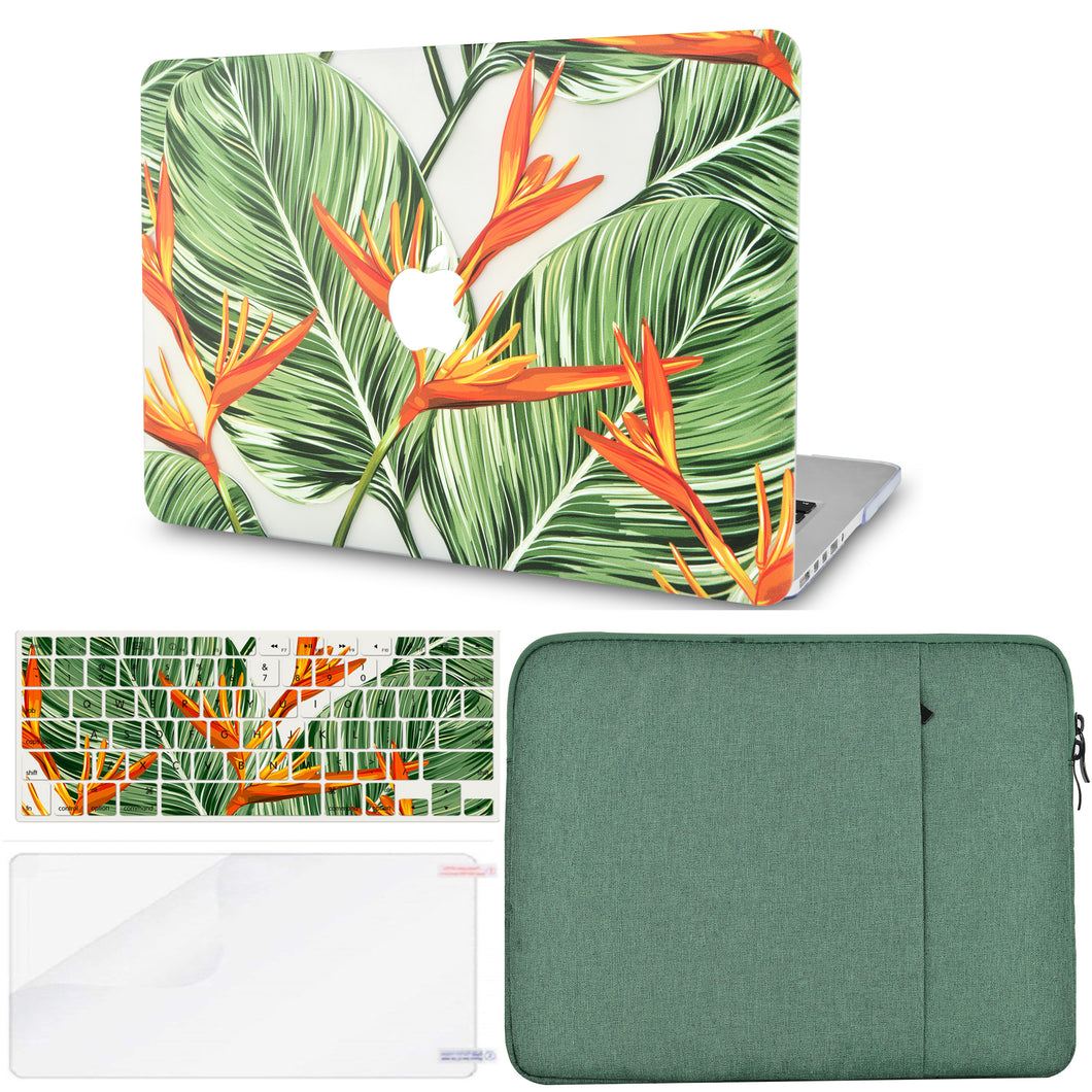 LuvCase Macbook Case - Flower Collection - Paradise Flower with Keyboard Cover ,Screen Protector ,Sleeve