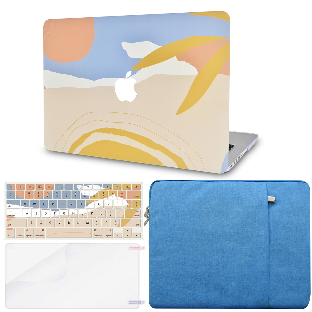LuvCase Macbook Case - Color Collection -Geometric with Matching Keyboard Cover ,Screen Protector ,Sleeve