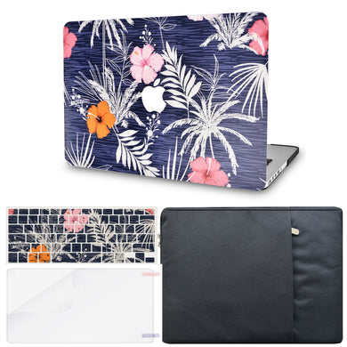 LuvCase Macbook Case - Flower Collection - Dark Flowers with Keyboard Cover ,Screen Protector ,Sleeve