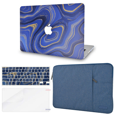 LuvCase Macbook Case - Color Collection - Midnight Swirl with Matching Keyboard Cover ,Screen Protector ,Sleeve