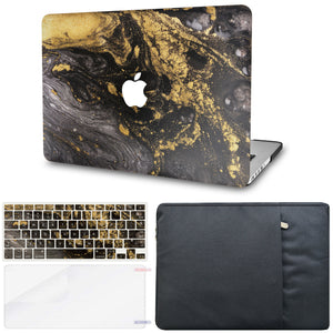 LuvCase MacBook Case  - Marble Collection - Portoro Marble with Sleeve, Keyboard Cover and Screen Protector