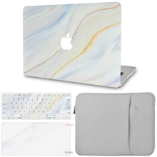 Load image into Gallery viewer, LuvCase MacBook Case  - Marble Collection - Pacific Marble with Sleeve, Keyboard Cover and Screen Protector