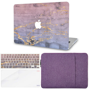 LuvCase MacBook Case  - Marble Collection - Metal Marble with Sleeve, Keyboard Cover and Screen Protector