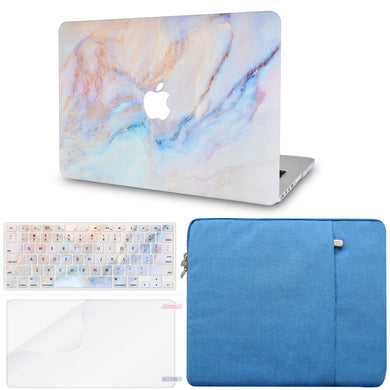 LuvCase Macbook Case - Marble Collection - Turquoise Marble with Matching Keyboard Cover ,Screen Protector ,Sleeve
