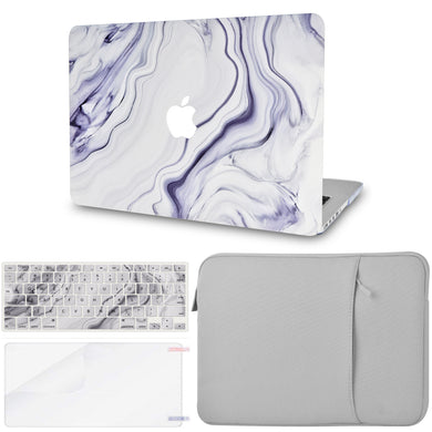 LuvCase MacBook Case  - Marble Collection - Stone Marble with Sleeve, Keyboard Cover and Screen Protector