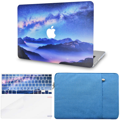 LuvCase Macbook Case - Color Collection - Starry Mountain with Matching Keyboard Cover ,Screen Protector ,Sleeve