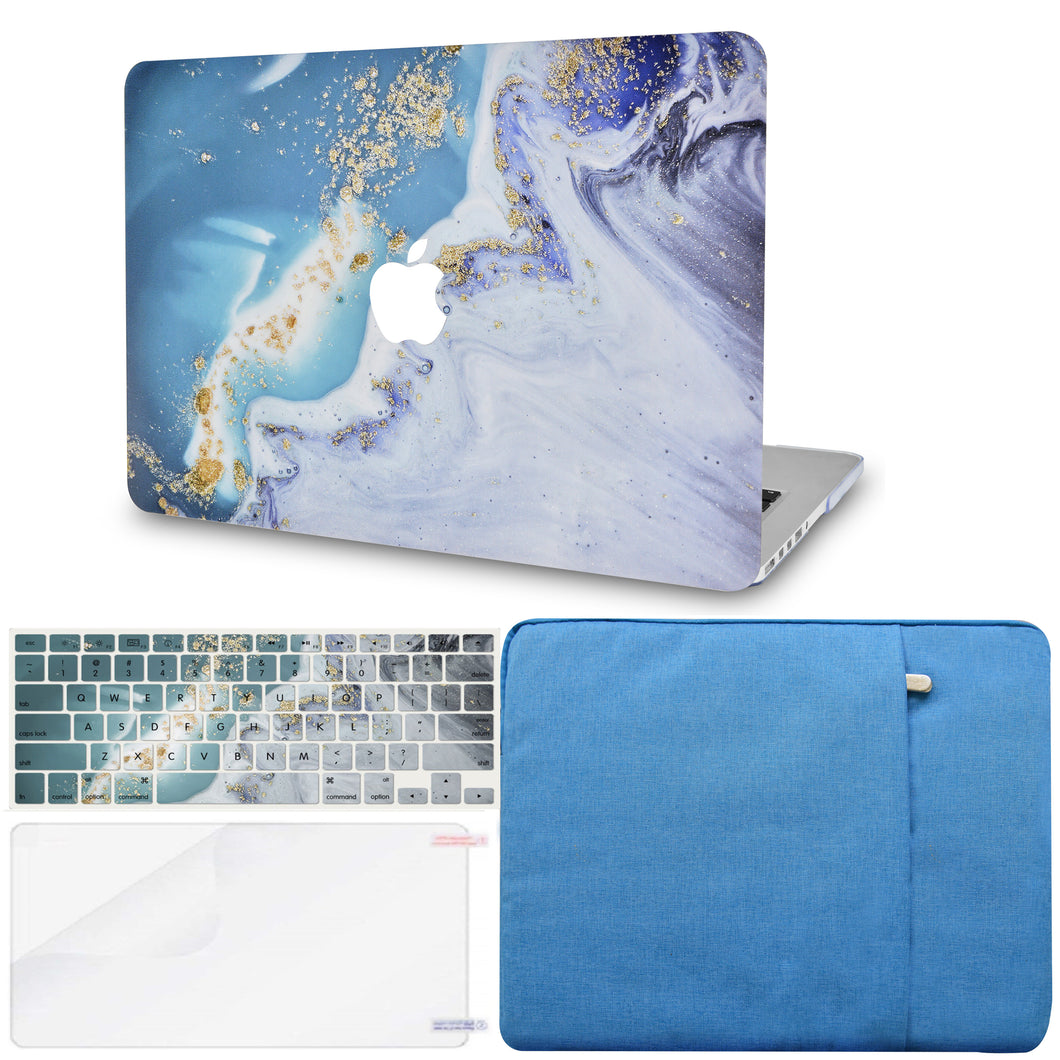 LuvCase Macbook Case - Color Collection - Green Swirl with with Matching Keyboard Cover ,Sleeve