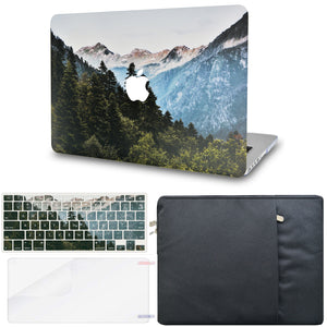 LuvCase Macbook Case - Color Collection - Forest Mountain with Matching Keyboard Cover ,Screen Protector ,Sleeve