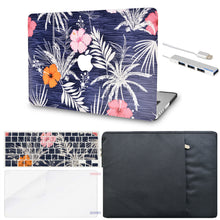 Load image into Gallery viewer, LuvCase Macbook Case -Flower Collection - Dark Flowers with Keyboard Cover, Screen Protector ,Sleeve ,USB Hub