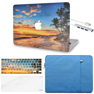 LuvCase Macbook Case - Color Collection - Sunset with Matching Keyboard Cover and Screen Protector ,Sleeve ,USB Hub
